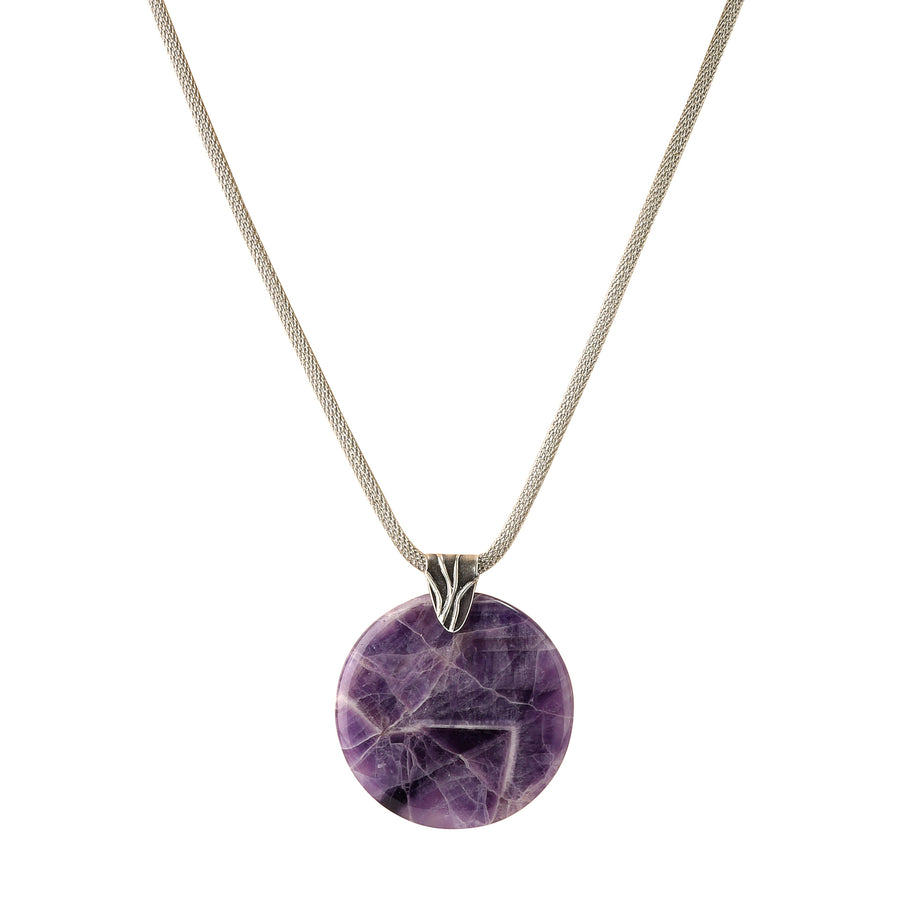 Purple Moon Chevron Amethyst Necklace - Trezana 
