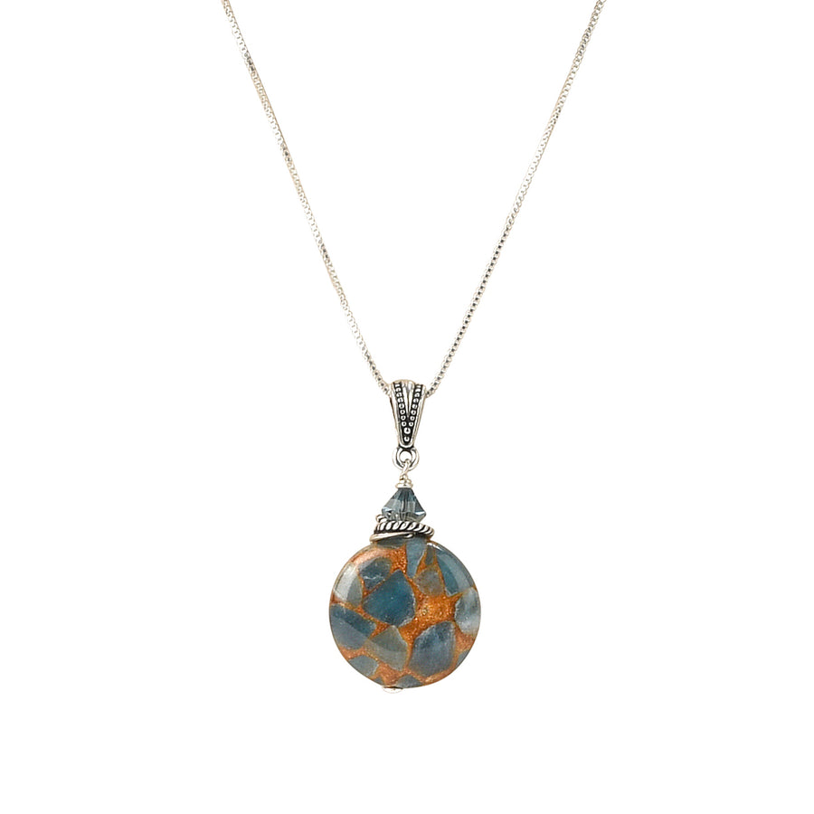Travel The Globe Teal Blue Quartz Necklace - Trezana 